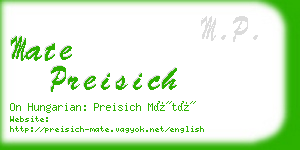 mate preisich business card
